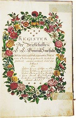 Titelblatt des Archivverzeichnisses, Feuerthalen, 1757