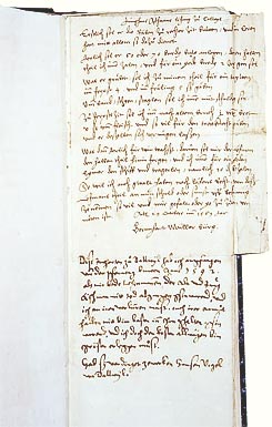 Konzept eines Pachtvertrages Kirche St. Peter, 1569