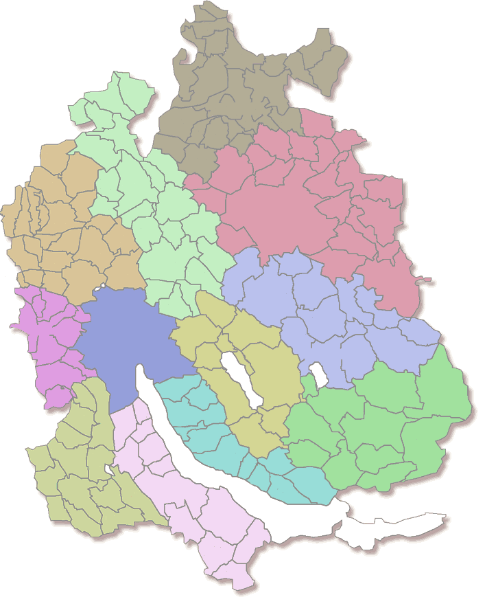 Karte des Kanton Zürich
